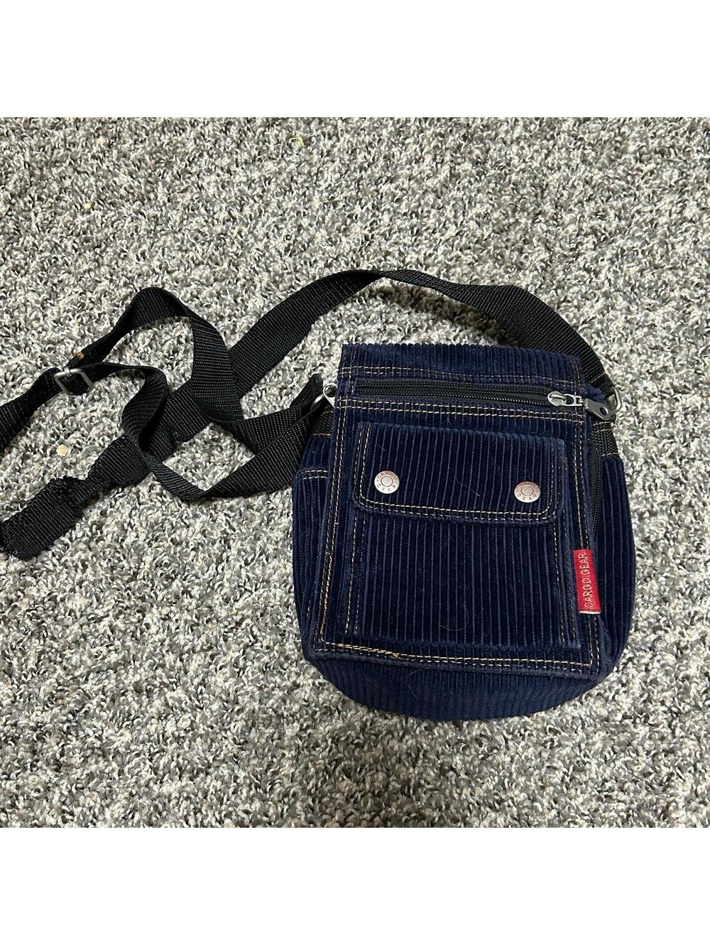 Cargo Gear Y2K Navy Blue Corduroy Small Crossbody Messenger Bag